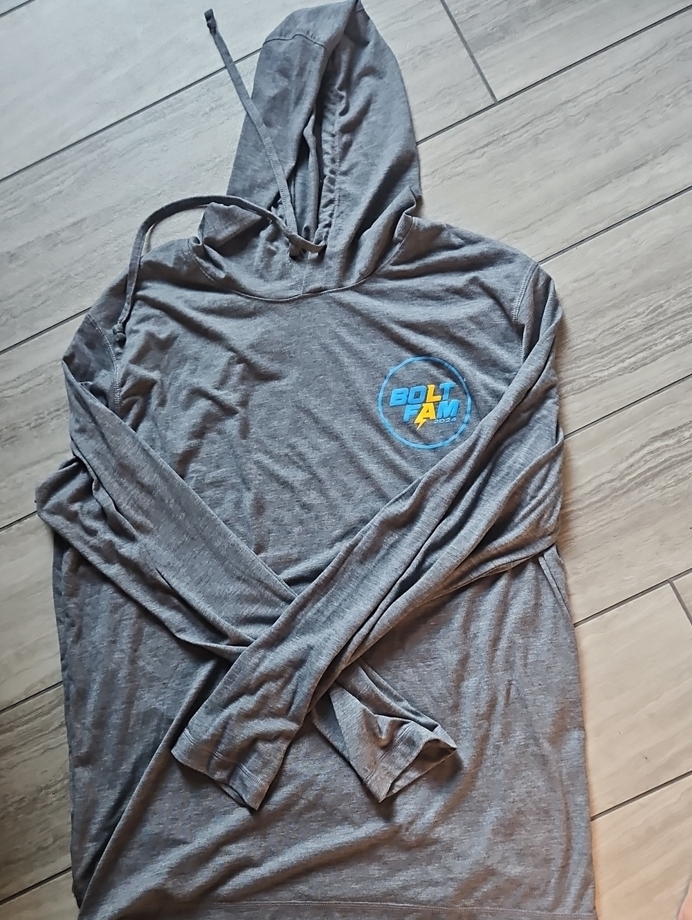Bolt CHARGERS 2024 NFL Gray Lightweight Hooded Tee XXL